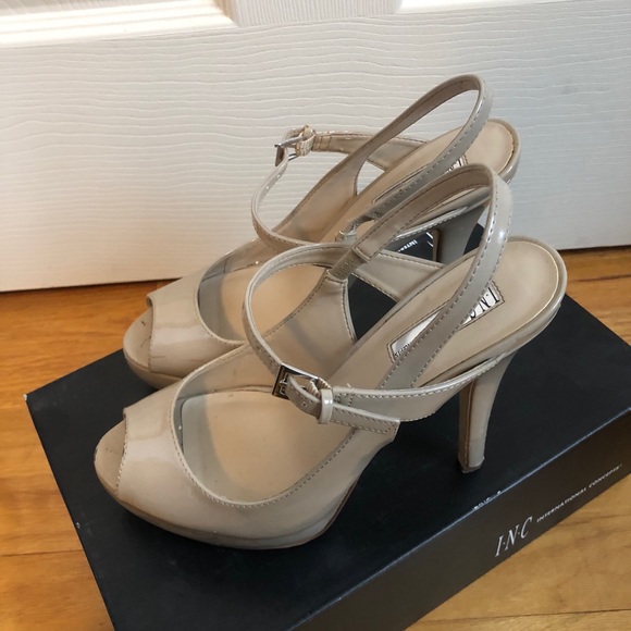 INC Peep Toe Nude Heels - Picture 4 of 7